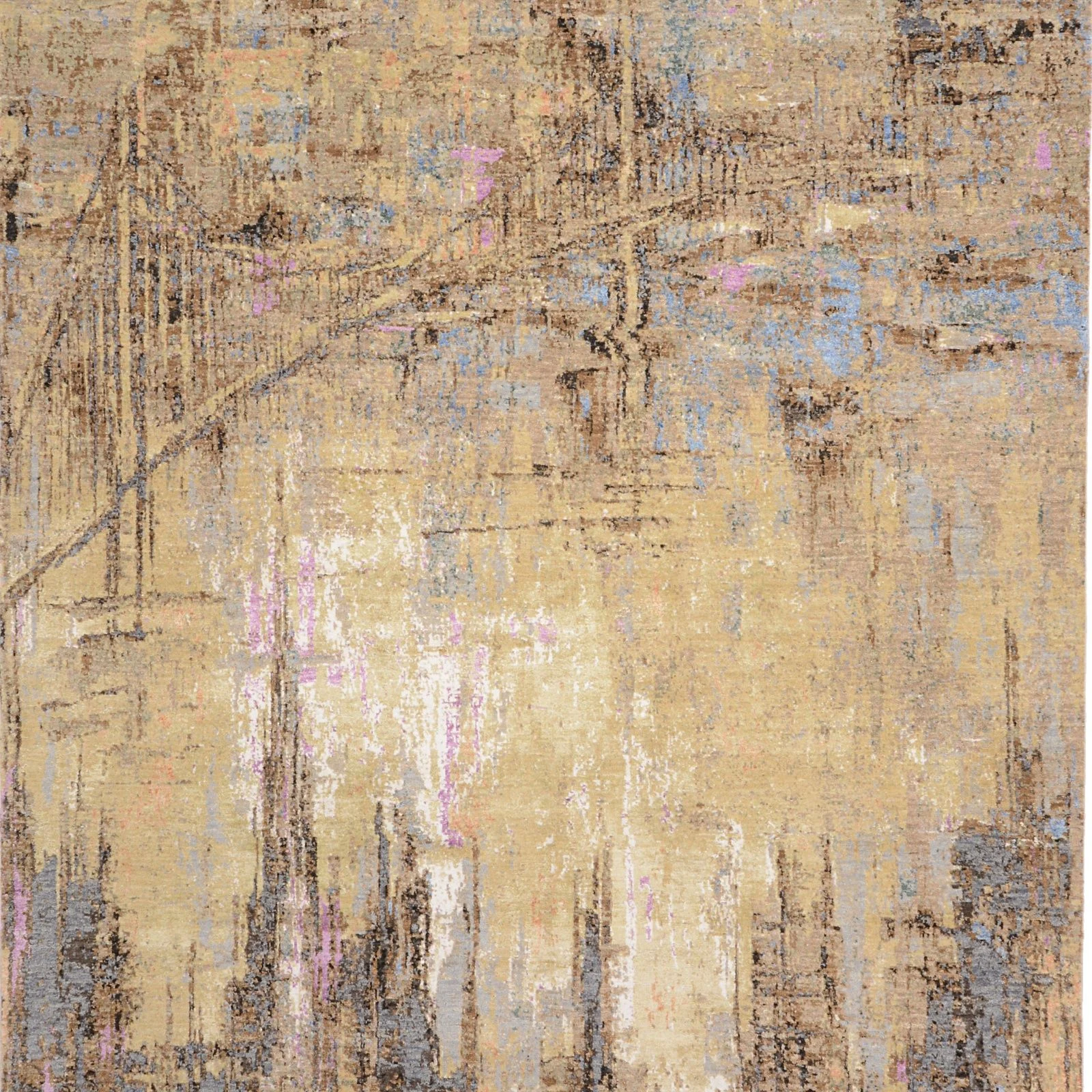 Hand-Knotted Silk Indian Rug, 185 × 273 cm