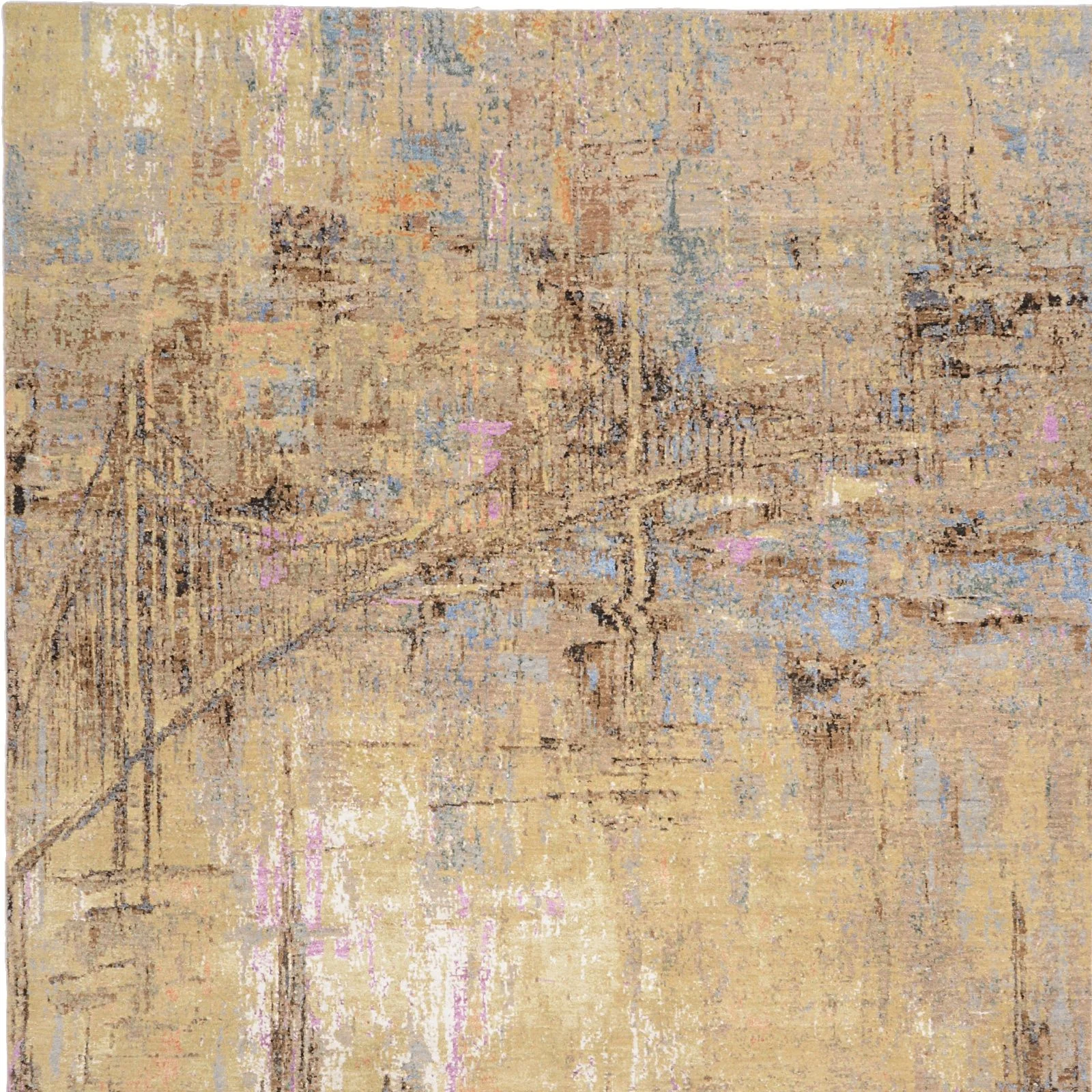 Hand-Knotted Silk Indian Rug, 185 × 273 cm