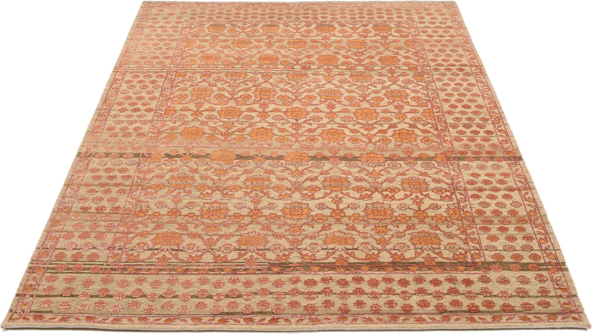 orientteppich-neo-170-x-237-cm-baumwolle-handgeknupft-elegant-1 Indian Rug 170 × 237 cm, hand-knotted