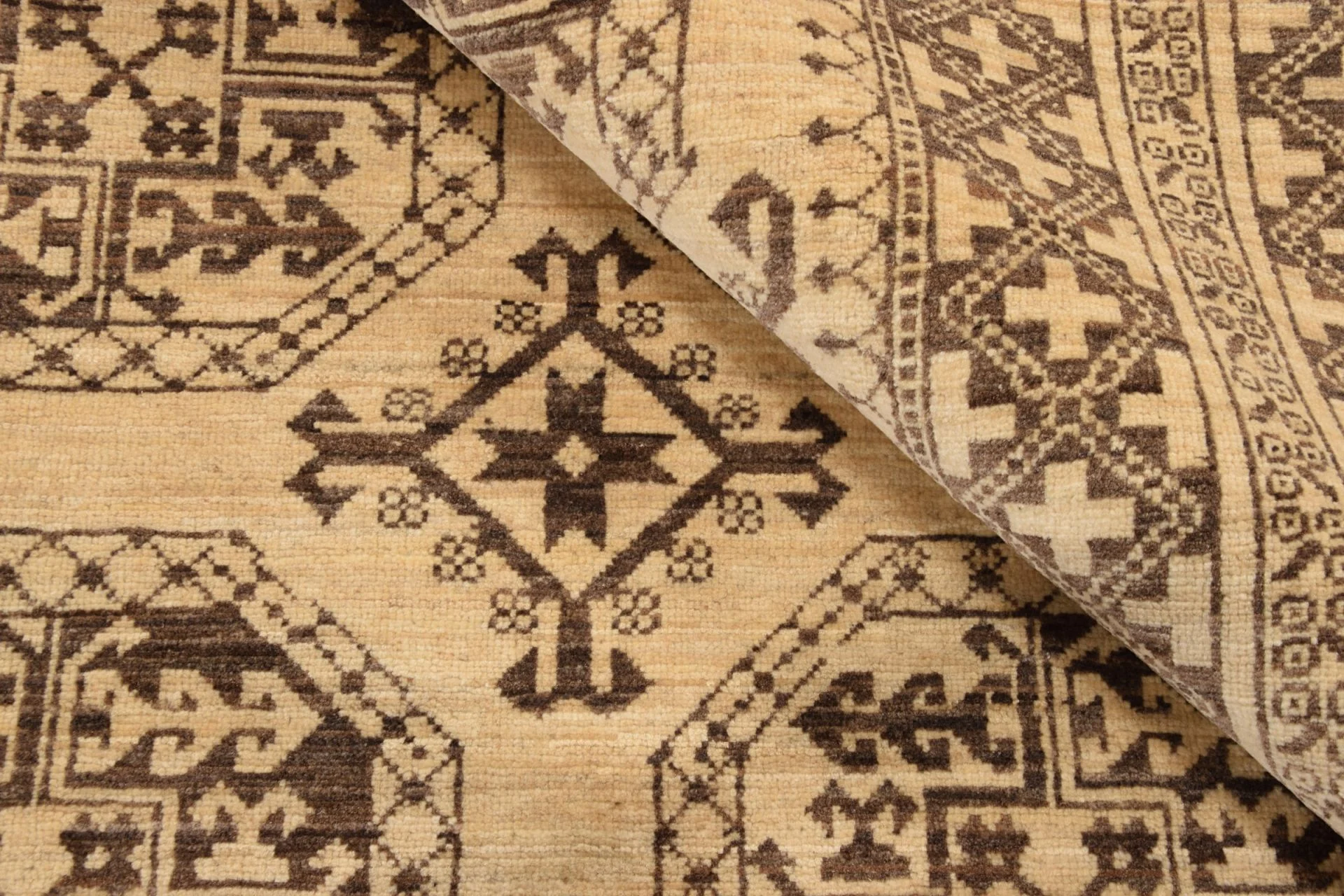 Hand-Knotted Wool Samarkand Afghan Rug, 211 × 288 cm