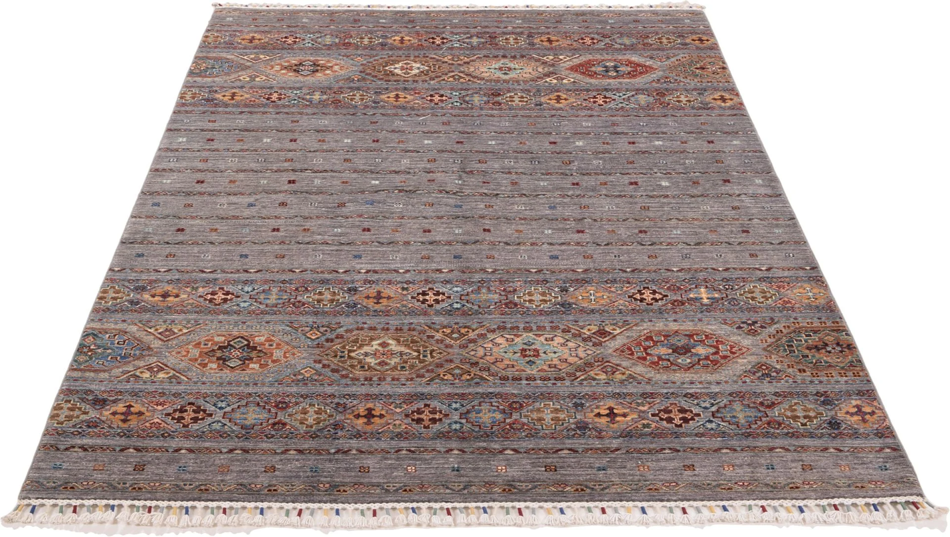 Hand-Knotted Wool Samarkand Pakistani Rug, 168 × 244 cm