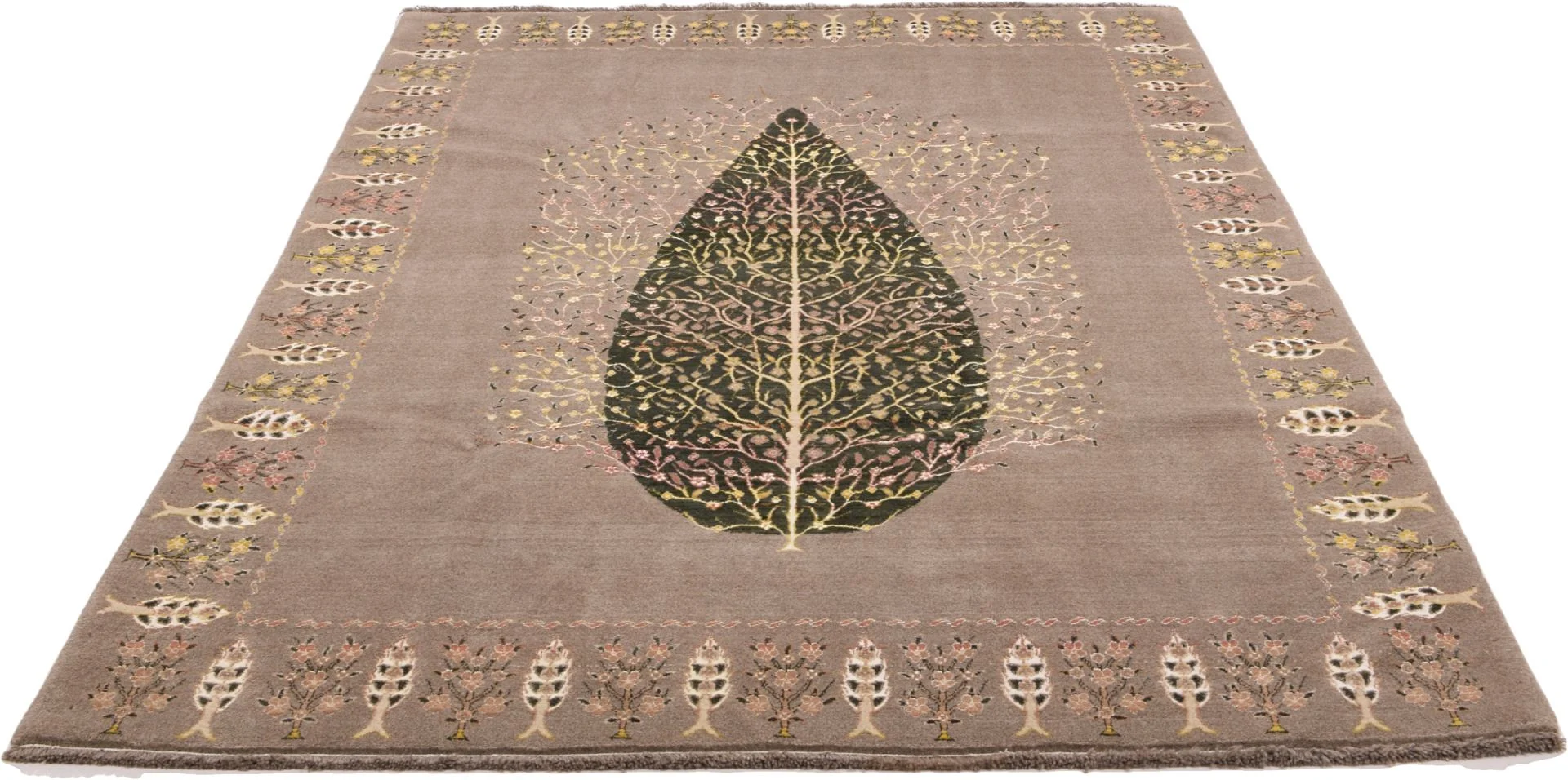 Hand-Knotted Wool Loribaft Indian Rug, 196 × 302 cm