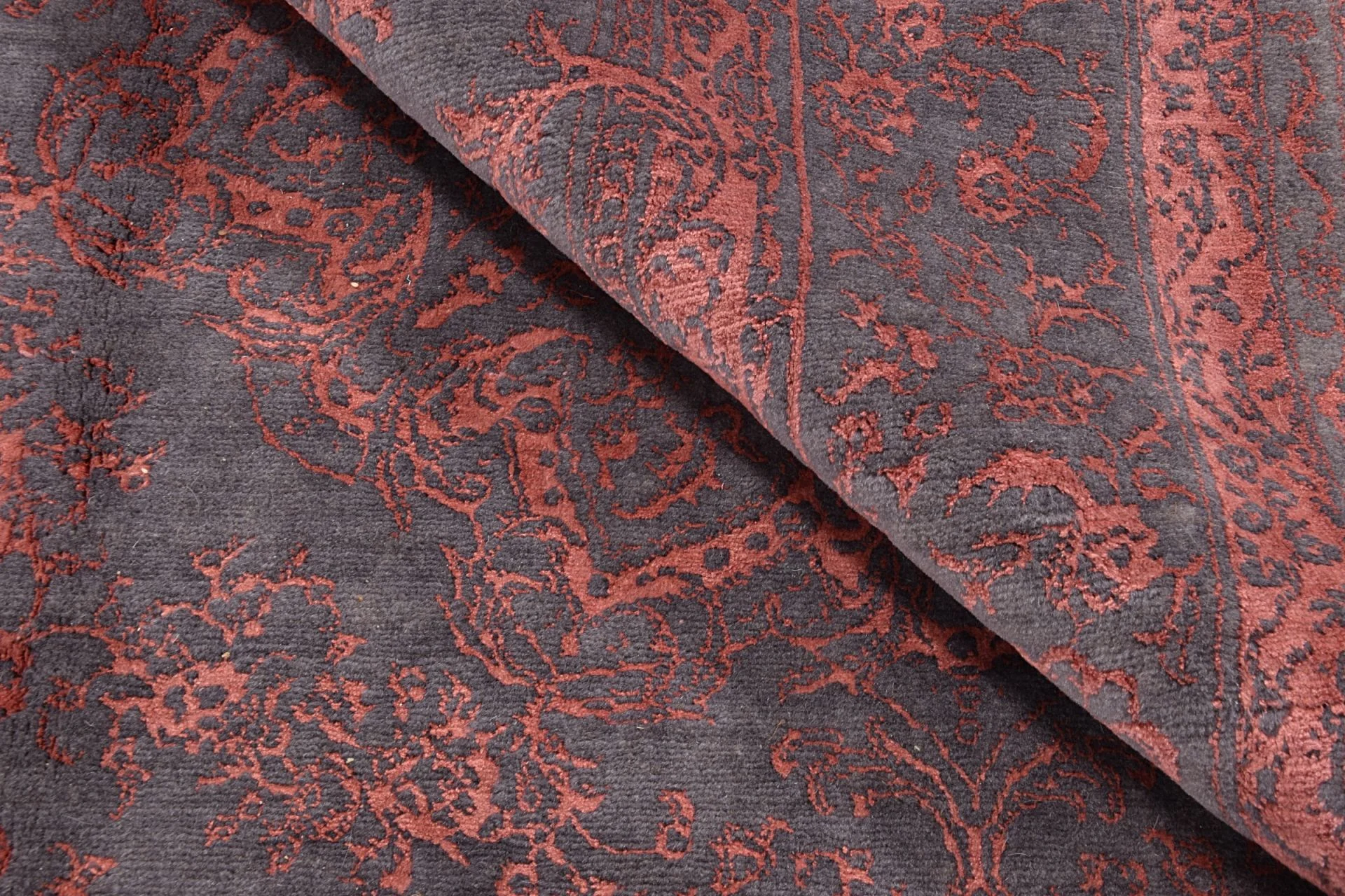 Hand-Knotted Wool Indian Rug, 202 × 295 cm