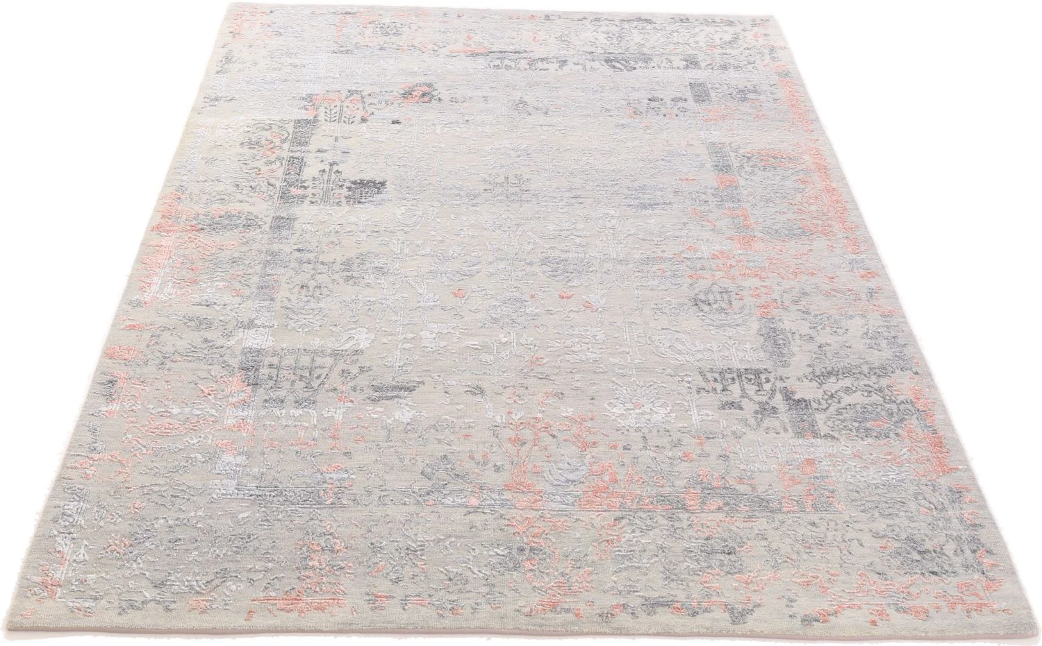 Hand-Knotted Wool Indian Rug, 169 × 237 cm