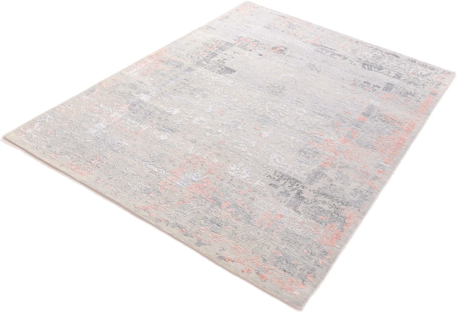 Hand-Knotted Wool Indian Rug, 169 × 237 cm