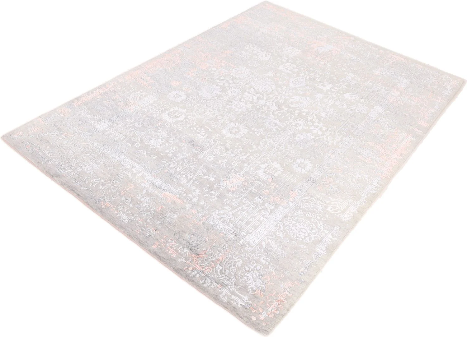 Hand-Knotted Wool Indian Rug, 169 × 237 cm