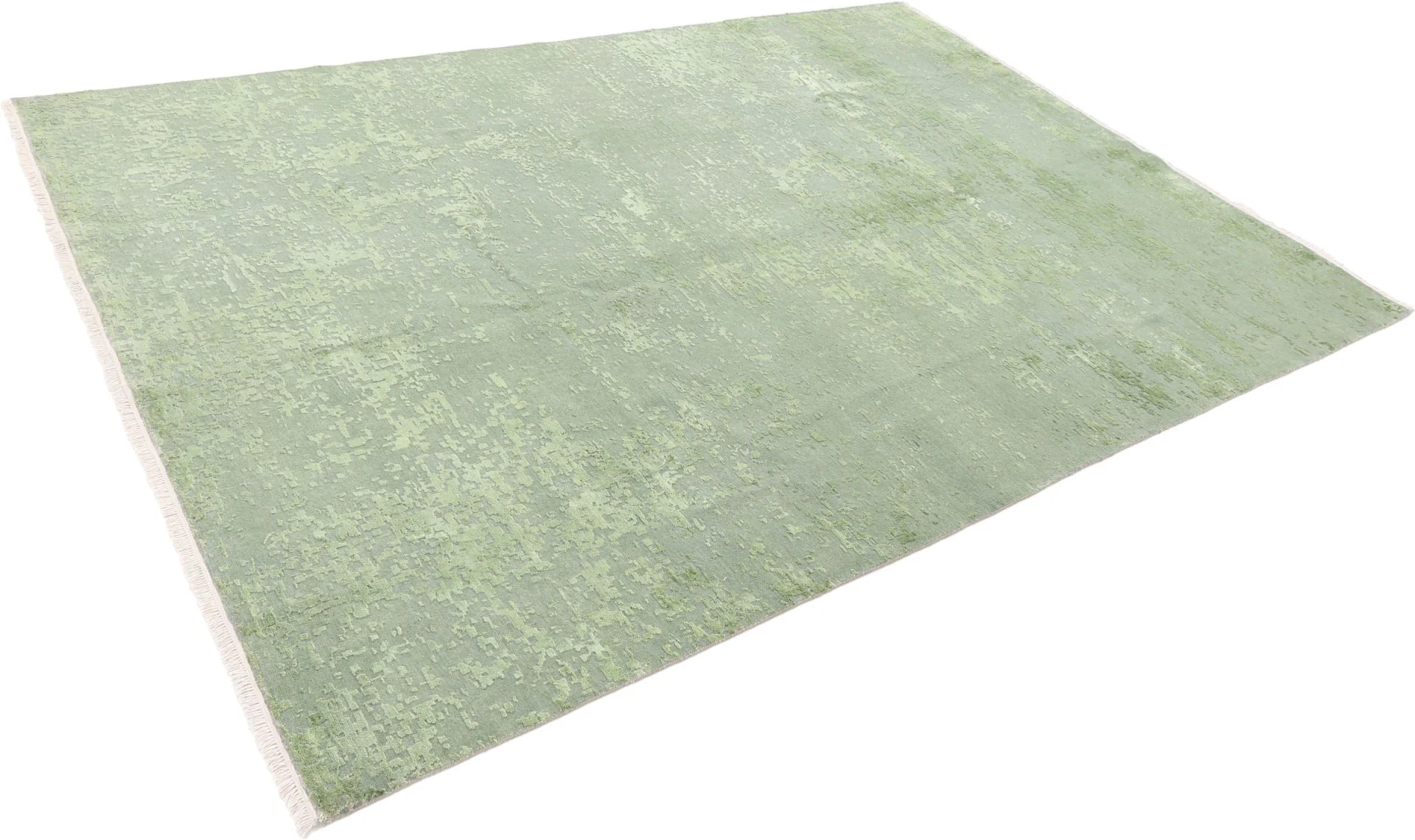 Hand-Knotted Wool & Silk Indian Rug, 247 × 346 cm