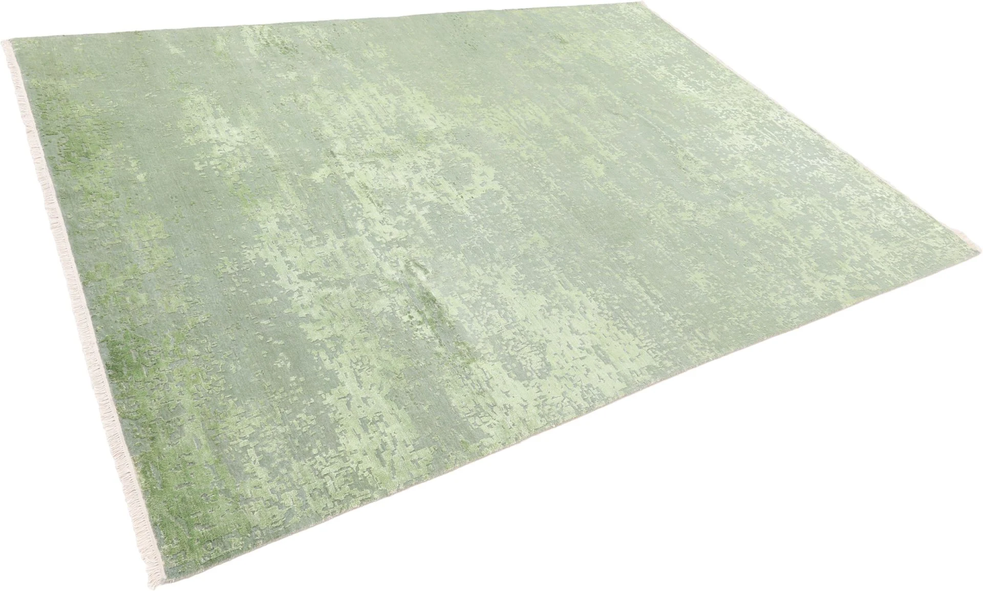 Hand-Knotted Wool & Silk Indian Rug, 247 × 346 cm