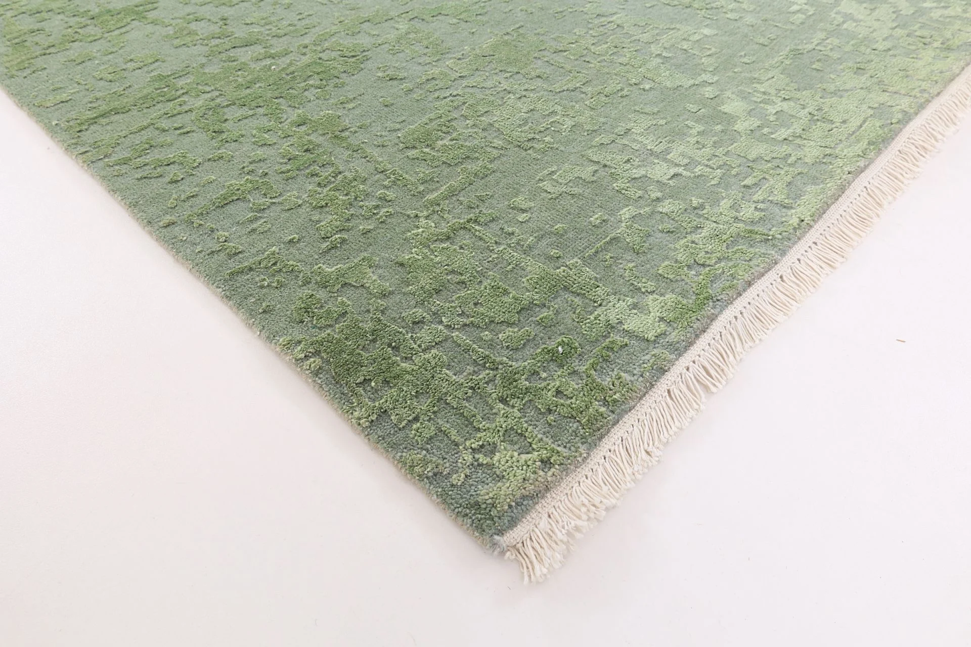 Hand-Knotted Wool & Silk Indian Rug, 247 × 346 cm