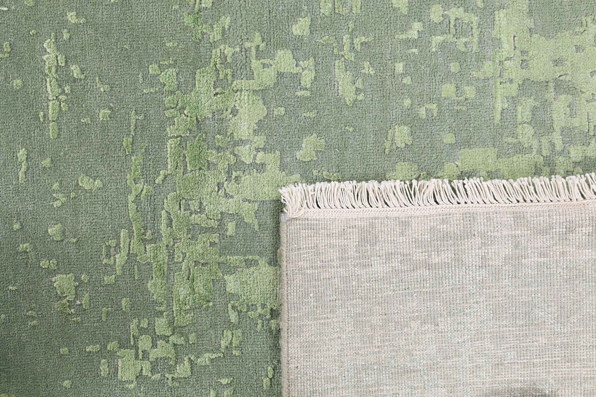 Hand-Knotted Wool & Silk Indian Rug, 247 × 346 cm