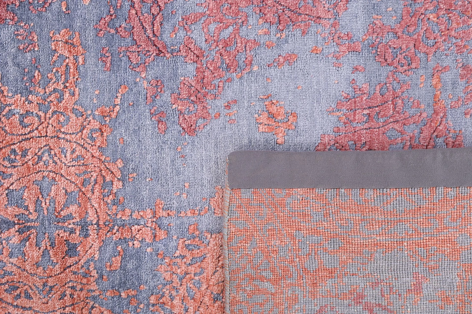 Hand-Knotted Wool & Silk Indian Rug, 116 × 179 cm