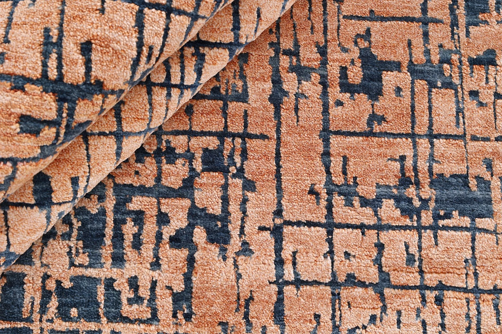 Hand-Knotted Wool & Silk Indian Rug, 273 × 372 cm