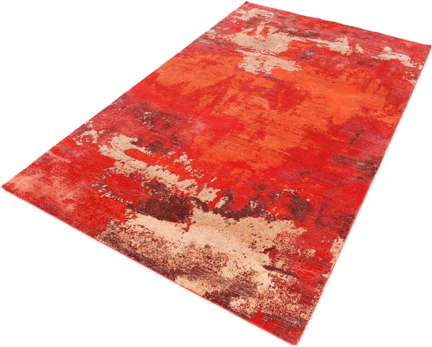 Hand-Knotted Wool & Silk Indian Rug, 167 × 248 cm