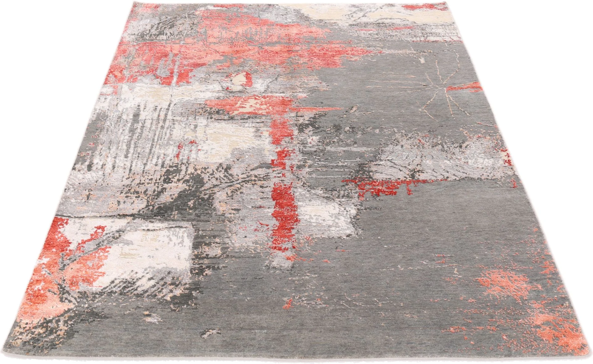 Indian Rug 173 × 241 cm, Wool & Silk, hand-knotted