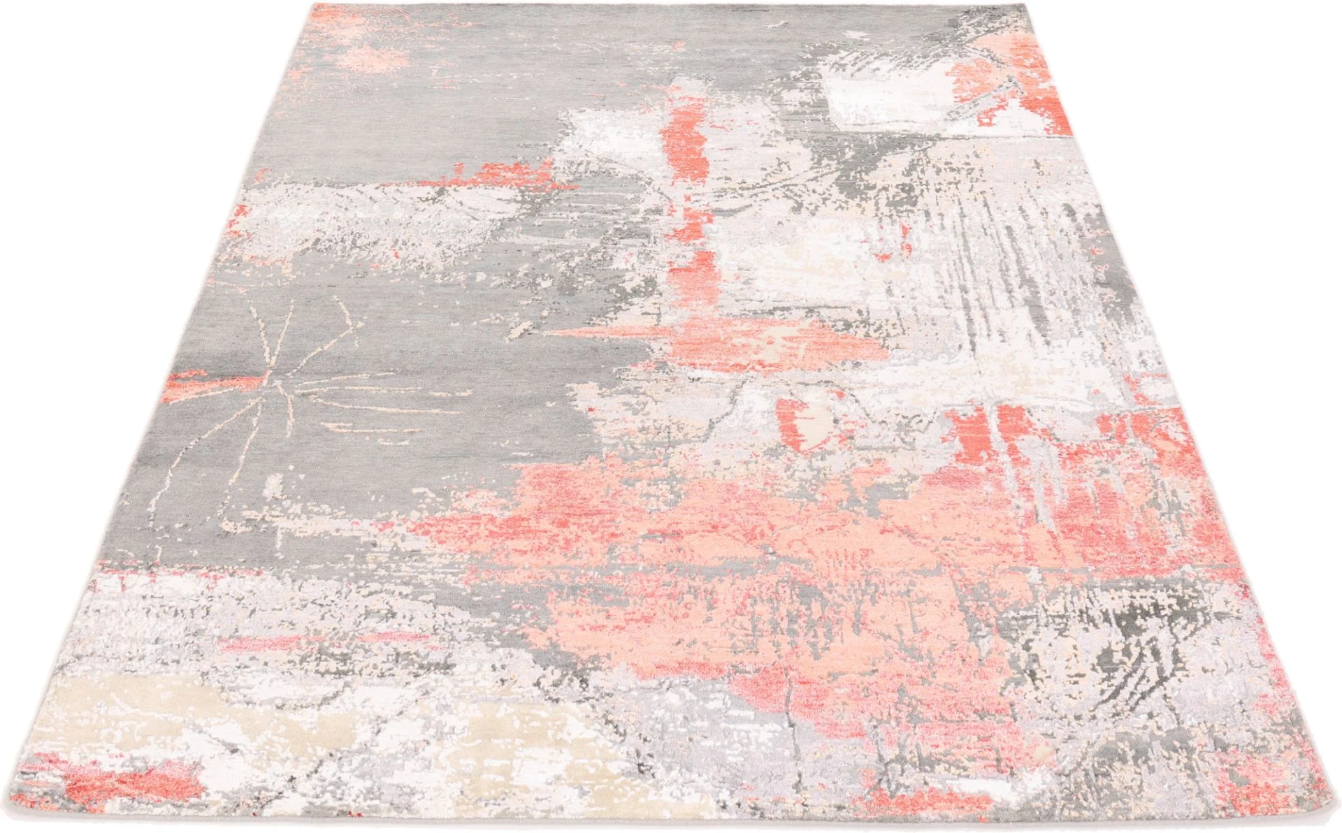 Indian Rug 173 × 241 cm, Wool & Silk, hand-knotted