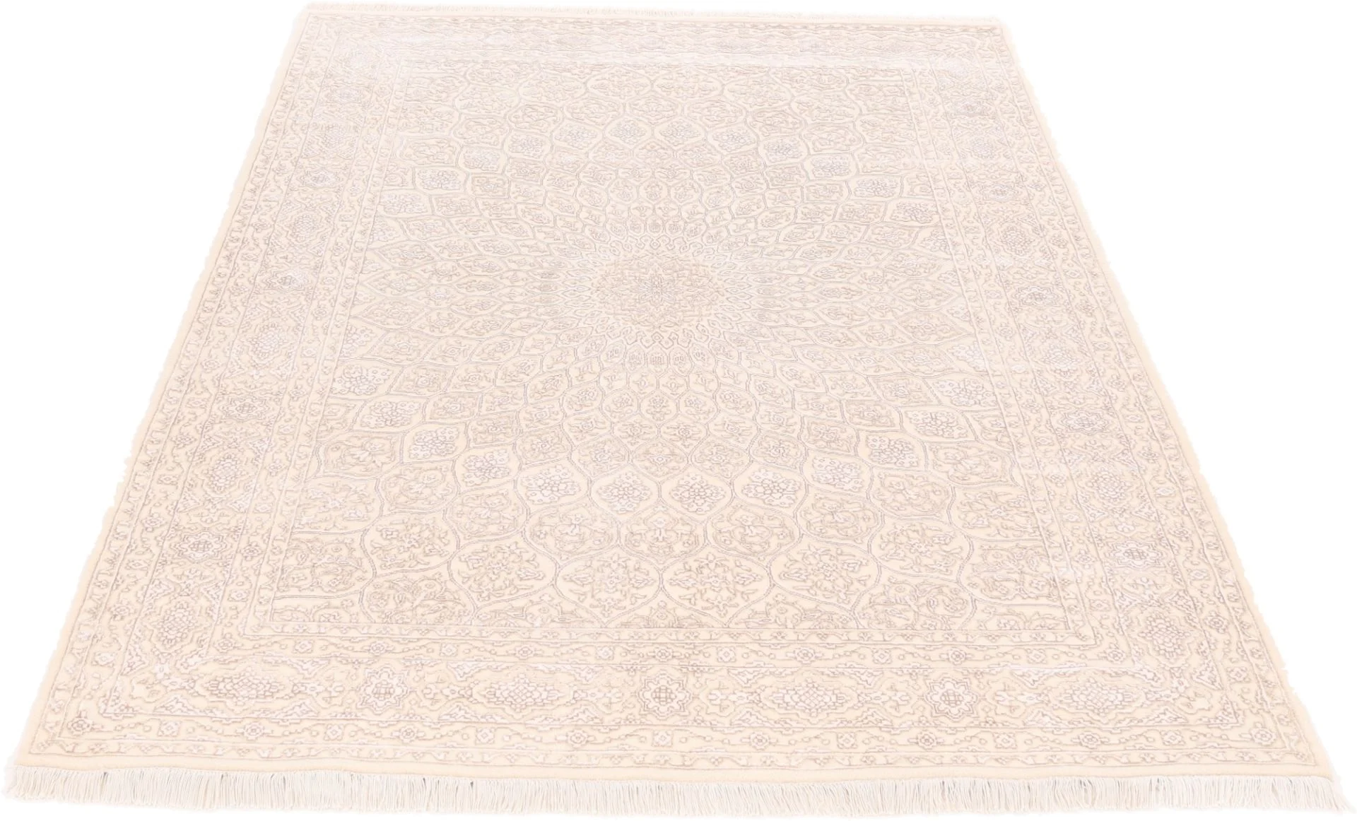 Indian Rug 172 × 249 cm, Wool & Silk, hand-knotted