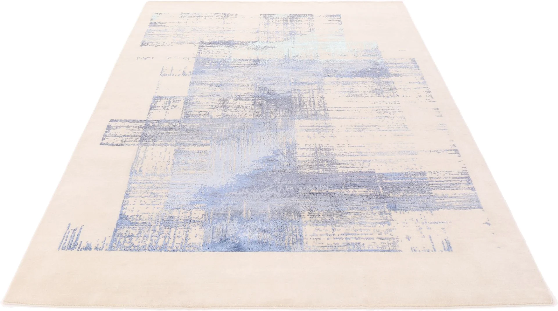 Indian Rug — hand-knotted, 207 × 303 cm, Wool & Silk