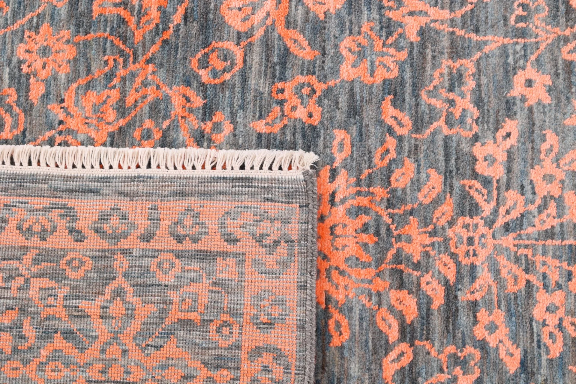 Hand-Knotted Wool & Silk Indian Rug, 185 × 280 cm