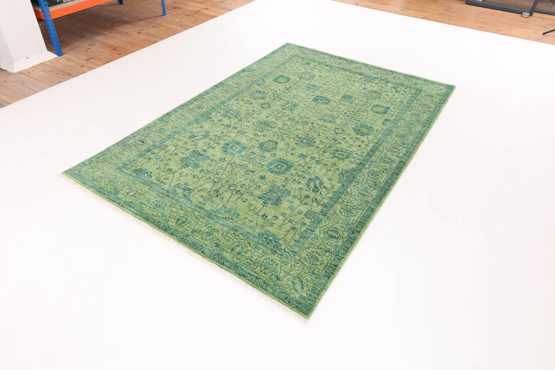 Hand-Knotted Wool & Silk Indian Rug, 180 × 283 cm