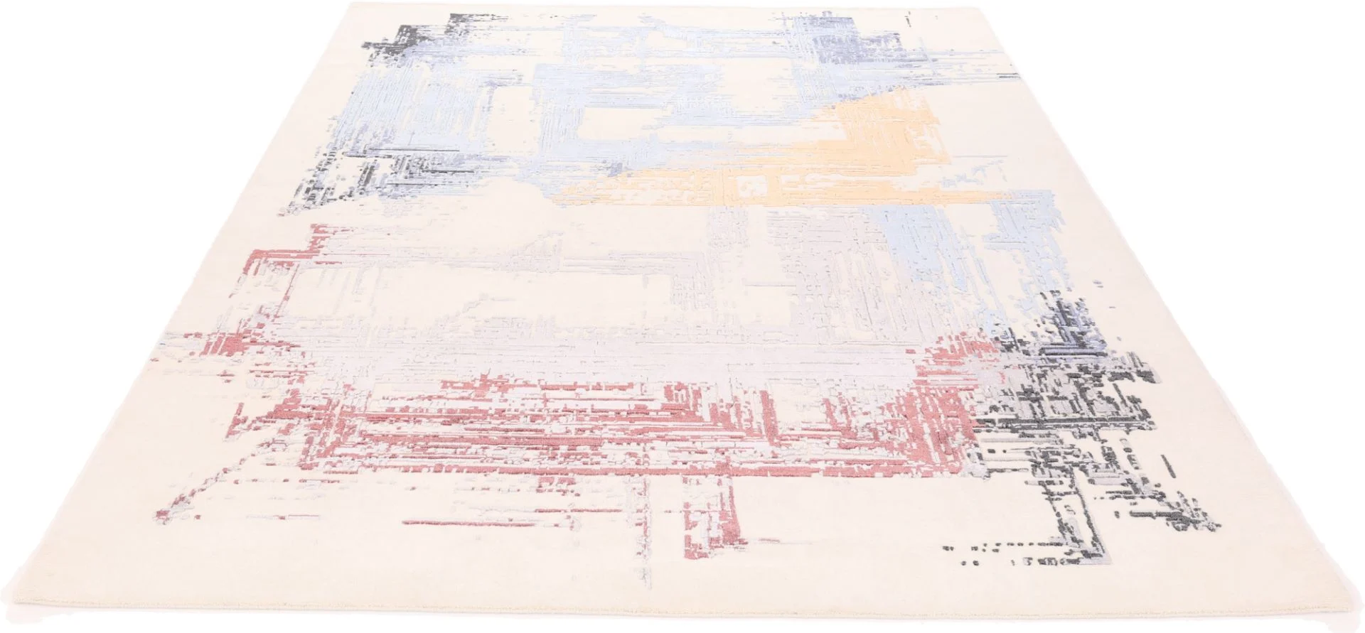 Hand-Knotted Wool & Silk Indian Rug, 250 × 308 cm