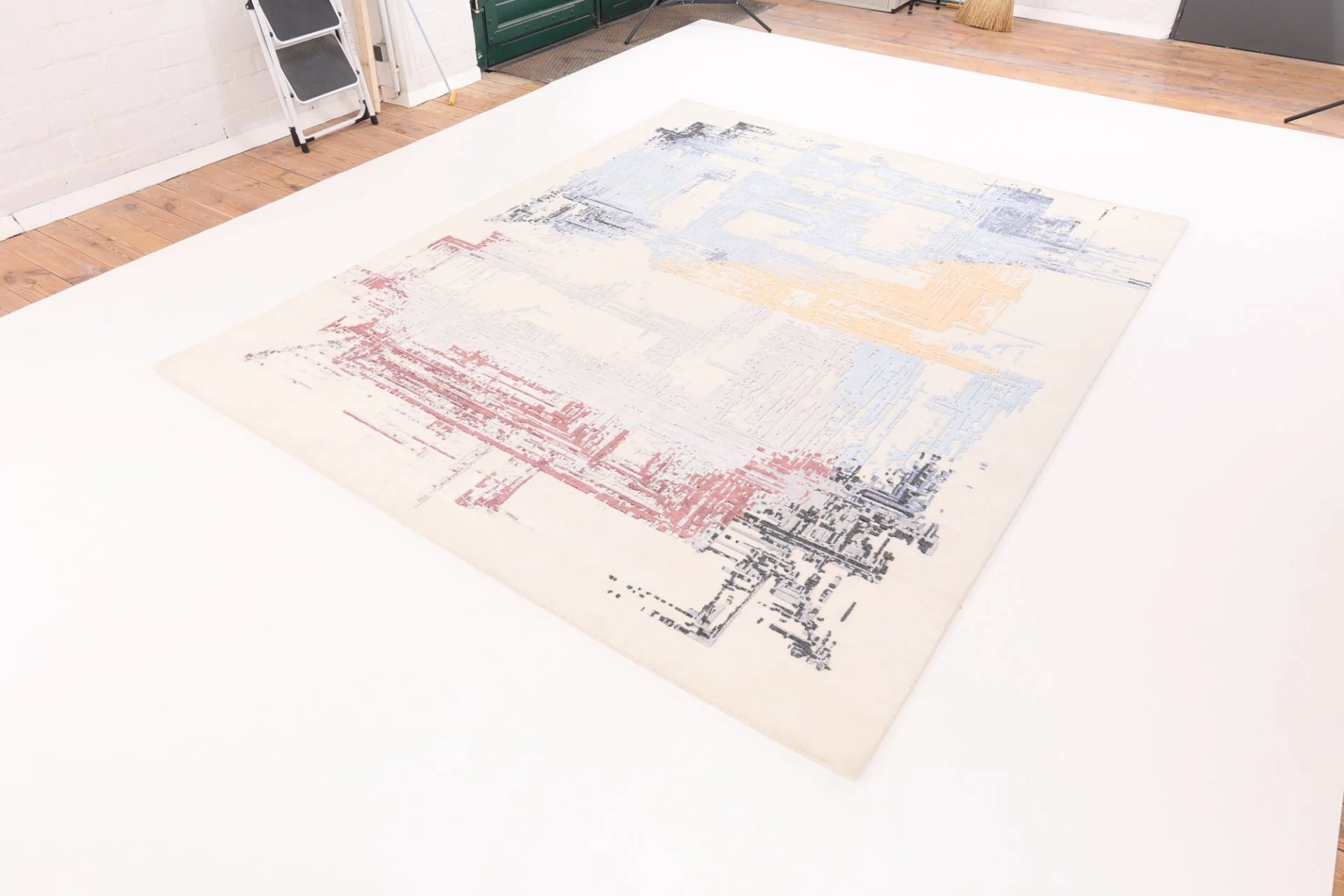 Hand-Knotted Wool & Silk Indian Rug, 250 × 308 cm