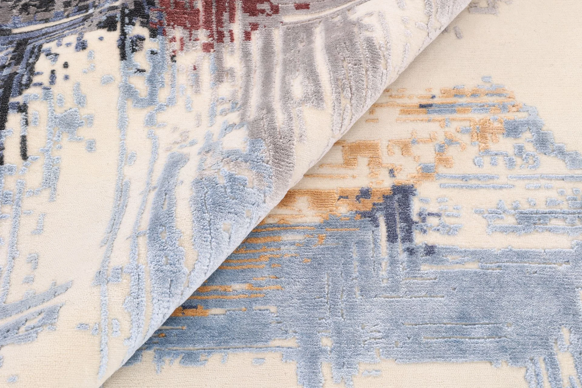 Hand-Knotted Wool & Silk Indian Rug, 250 × 308 cm