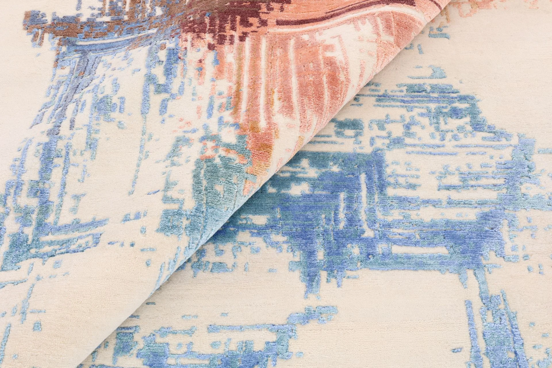 Indian Rug — hand-knotted, 248 × 301 cm, Wool & Silk