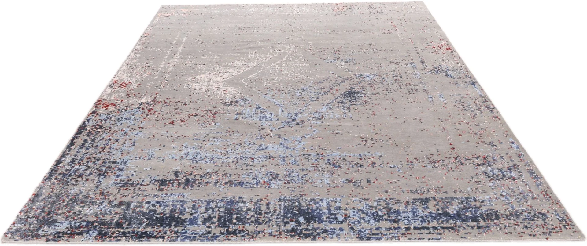 Hand-Knotted Wool & Silk Indian Rug, 252 × 304 cm