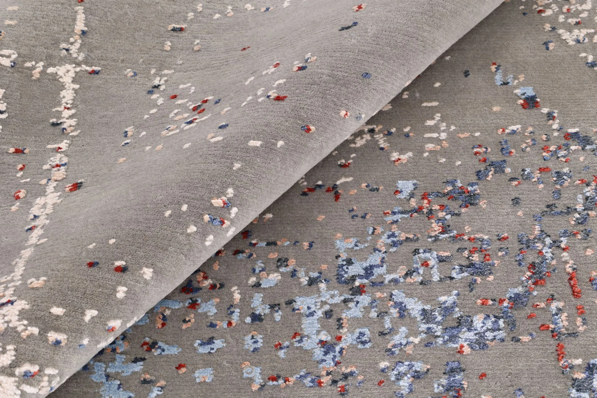 Hand-Knotted Wool & Silk Indian Rug, 252 × 304 cm
