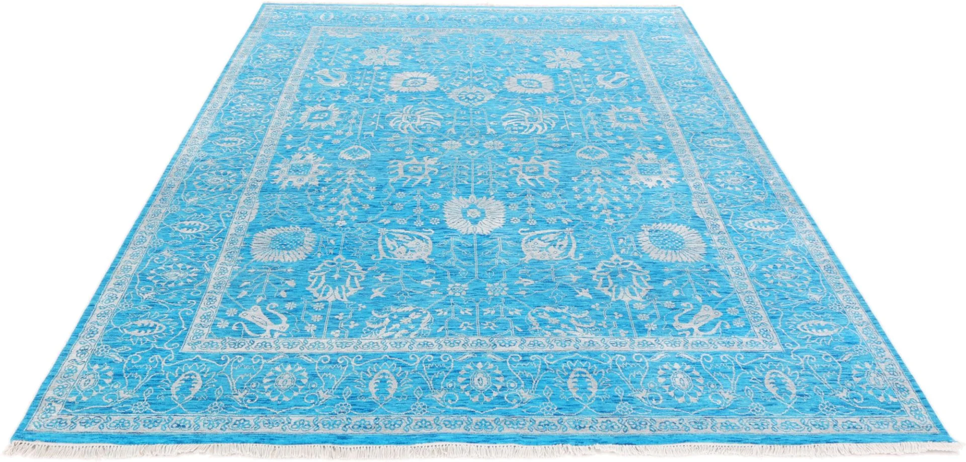 Indian Rug 320 × 240 cm, Wool & Silk, hand-knotted