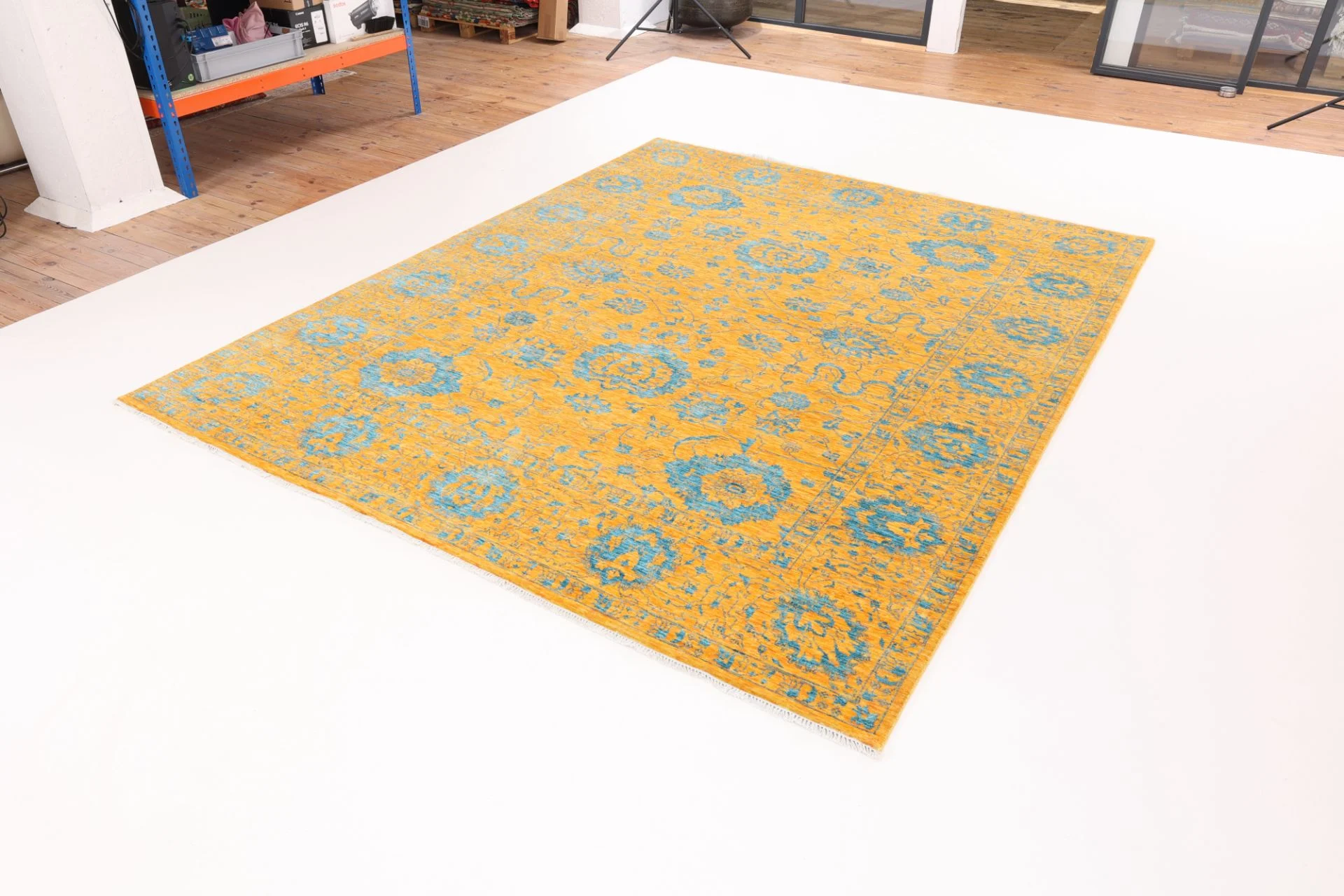 Indian Rug 245 × 303 cm, Wool & Silk, hand-knotted