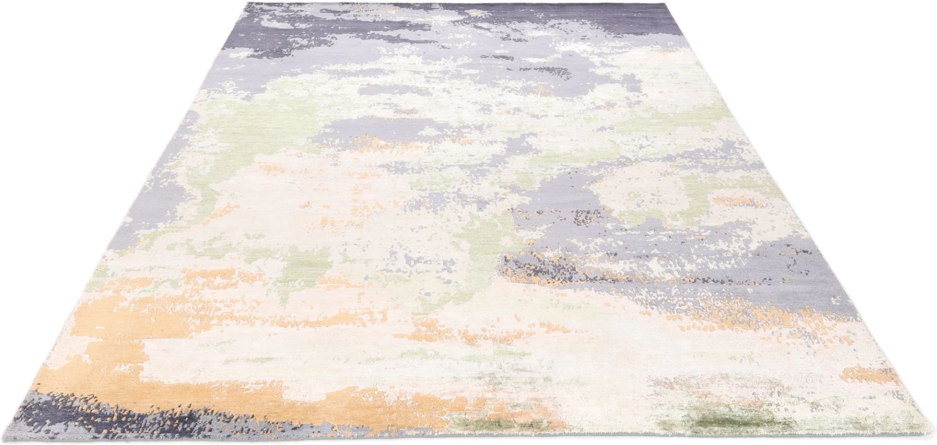 Indian Rug — hand-knotted, 308 × 240 cm, Wool & Silk