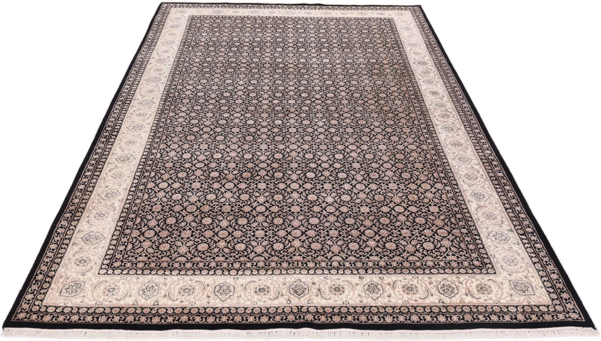 Indian Rug 302 × 198 cm, Wool & Silk, hand-knotted