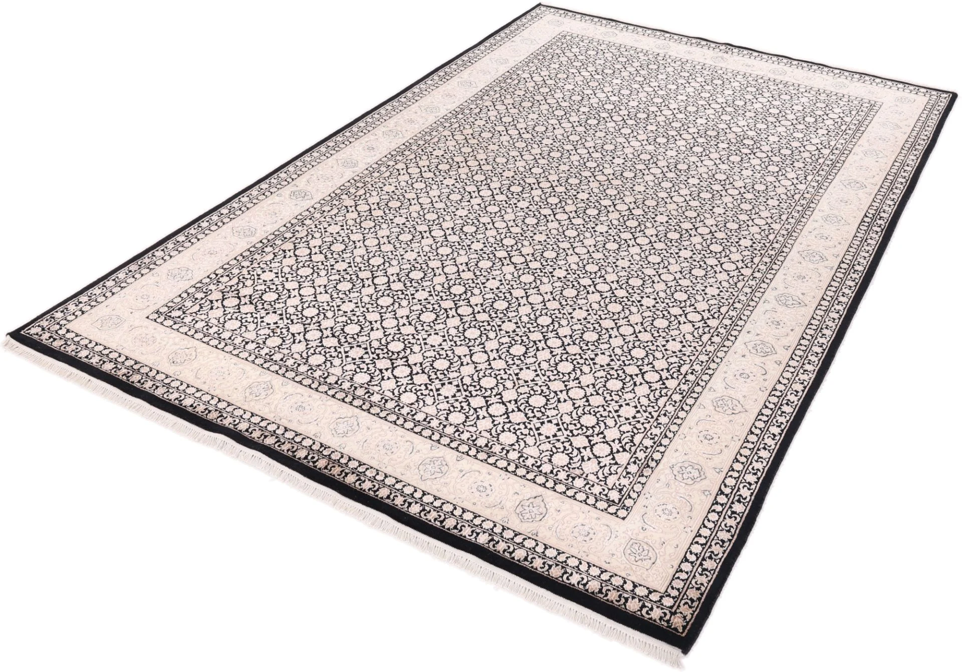 Indian Rug 302 × 198 cm, Wool & Silk, hand-knotted