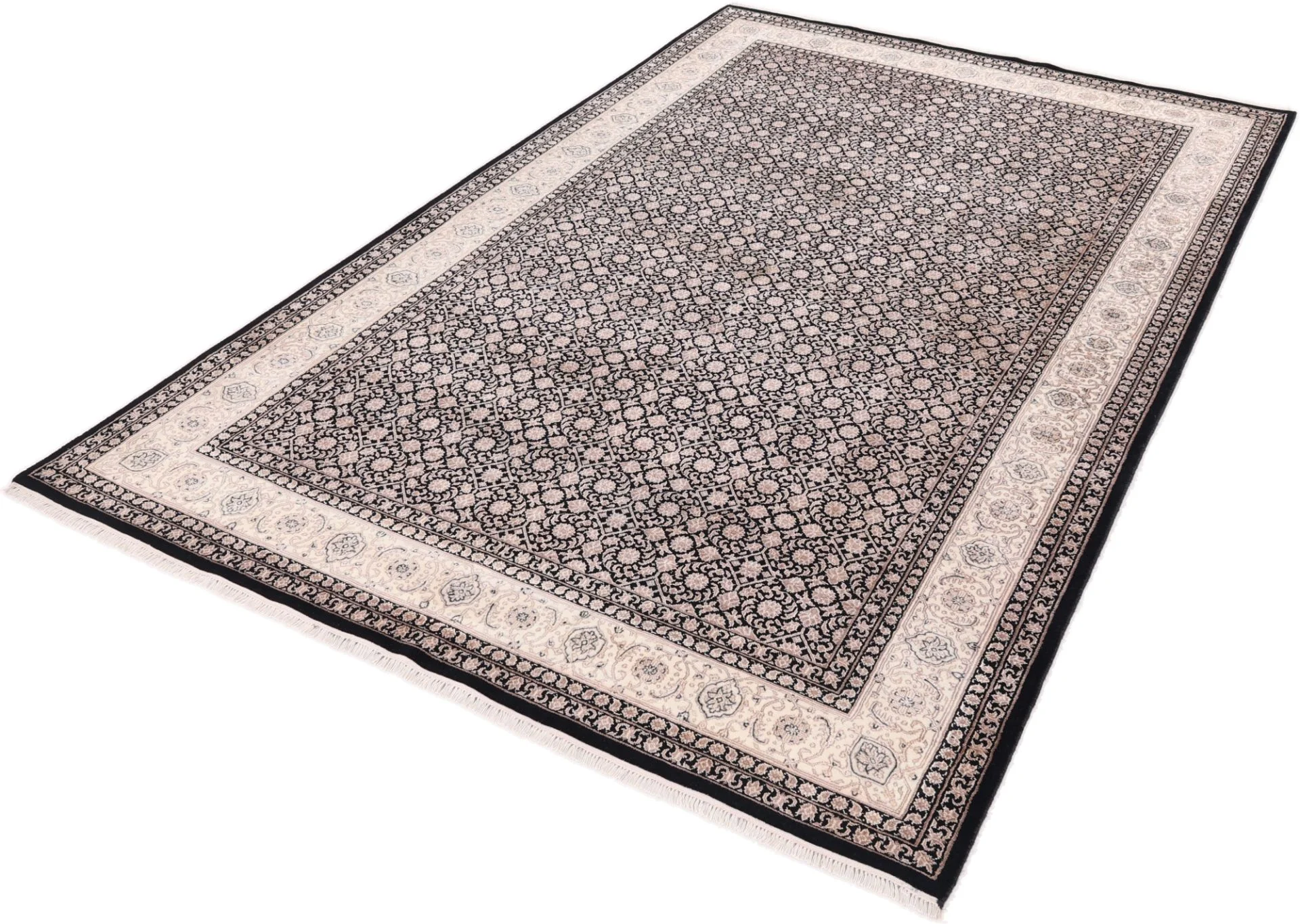 Indian Rug 302 × 198 cm, Wool & Silk, hand-knotted