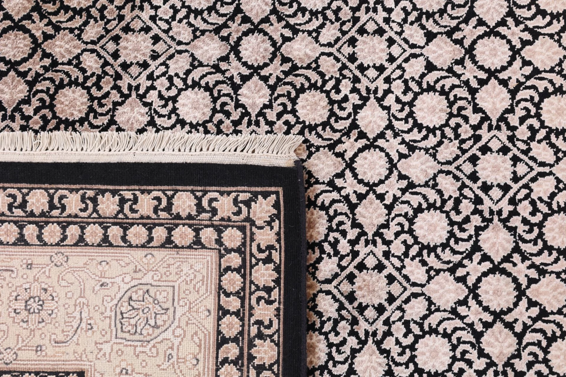 Indian Rug 302 × 198 cm, Wool & Silk, hand-knotted