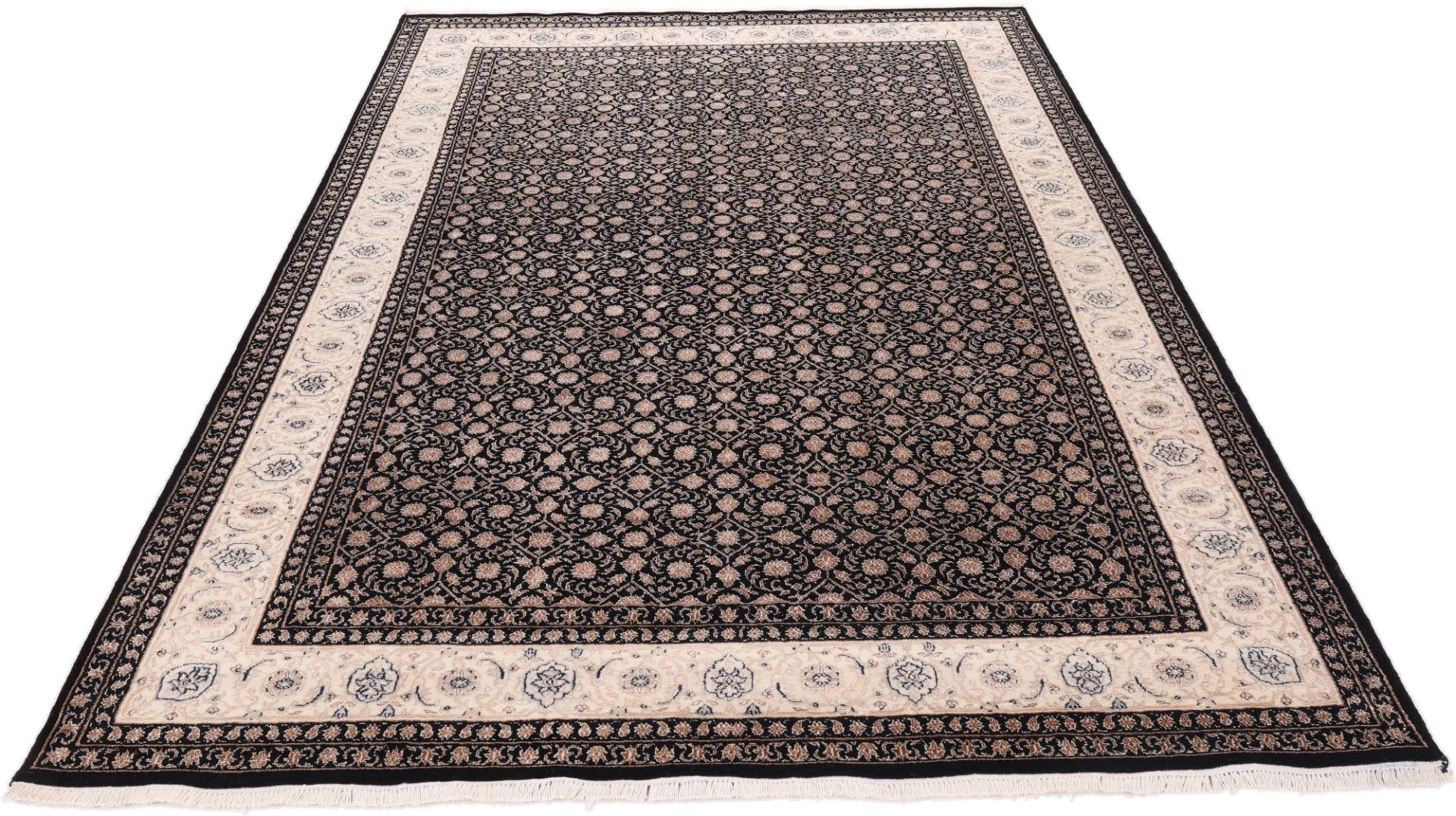 Indian Rug — hand-knotted, 298 × 199 cm, Wool & Silk