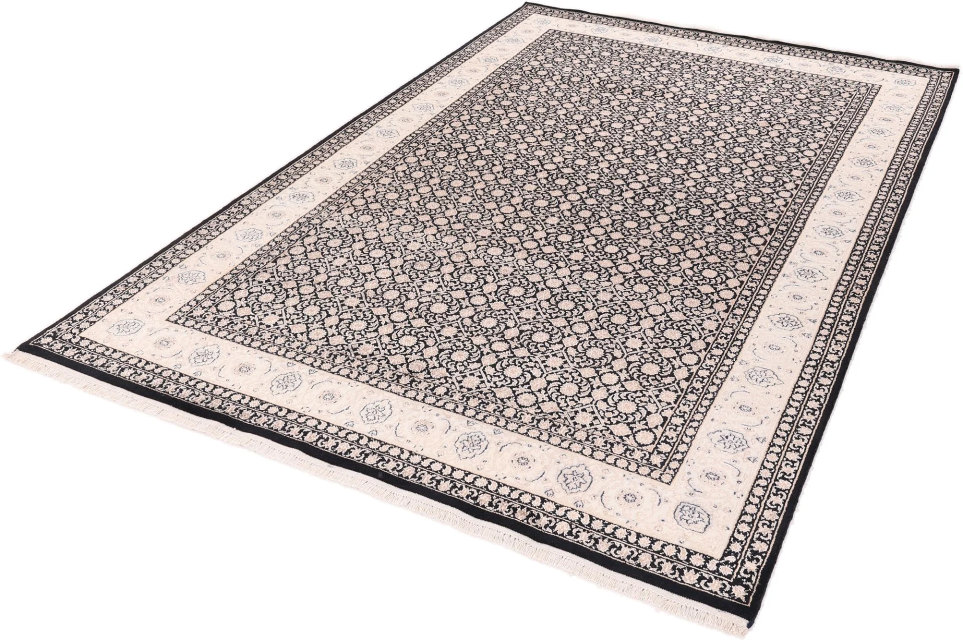 Indian Rug — hand-knotted, 298 × 199 cm, Wool & Silk