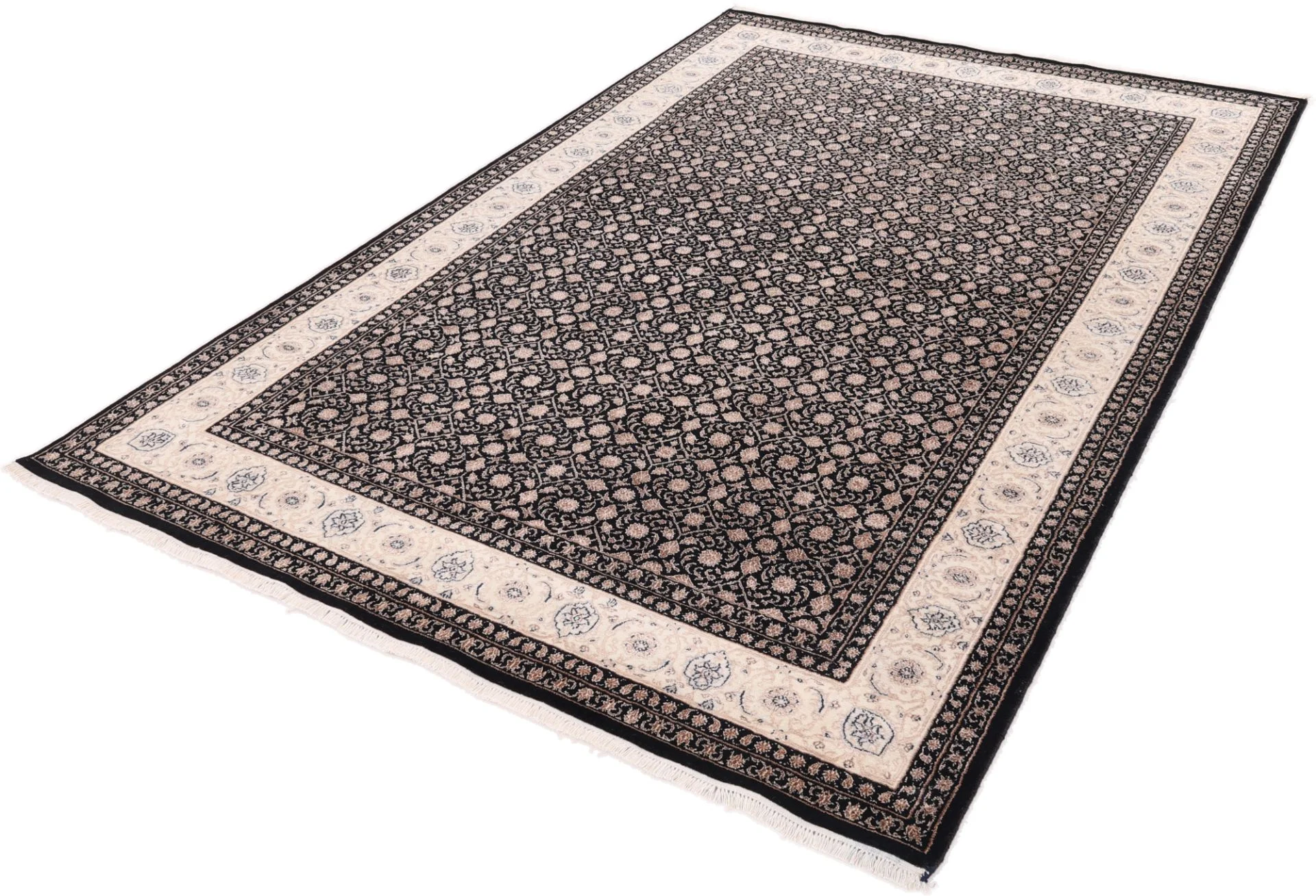 Indian Rug — hand-knotted, 298 × 199 cm, Wool & Silk