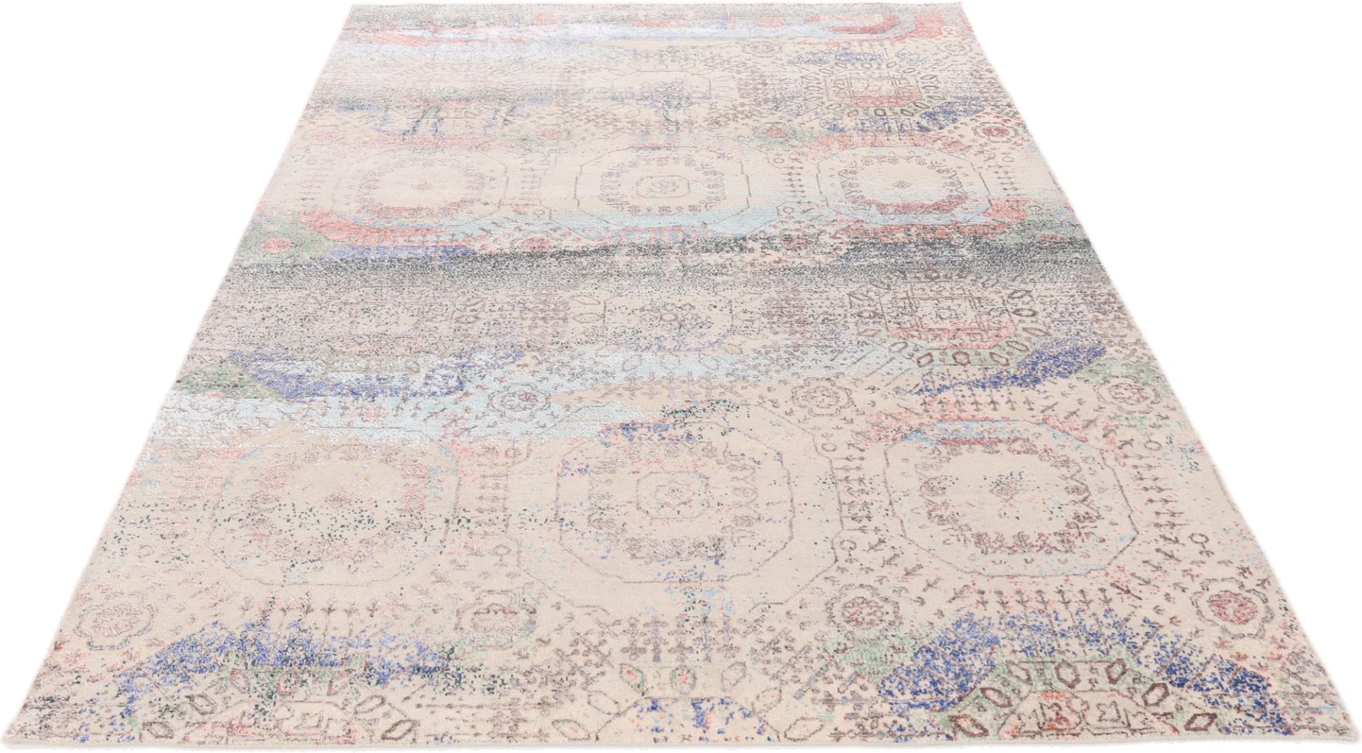 Indian Rug 297 × 203 cm, Wool & Silk, hand-knotted