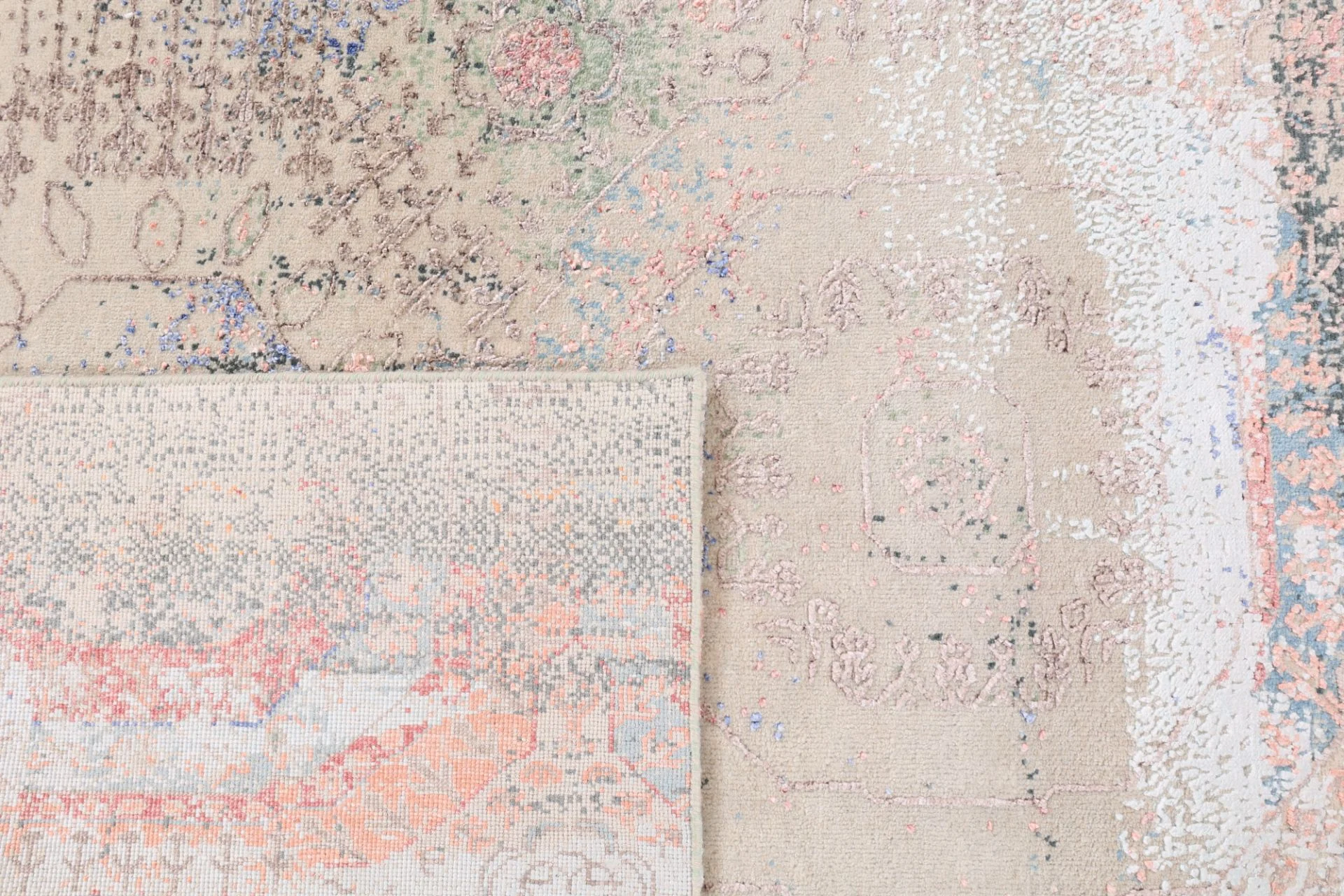 Indian Rug 297 × 203 cm, Wool & Silk, hand-knotted