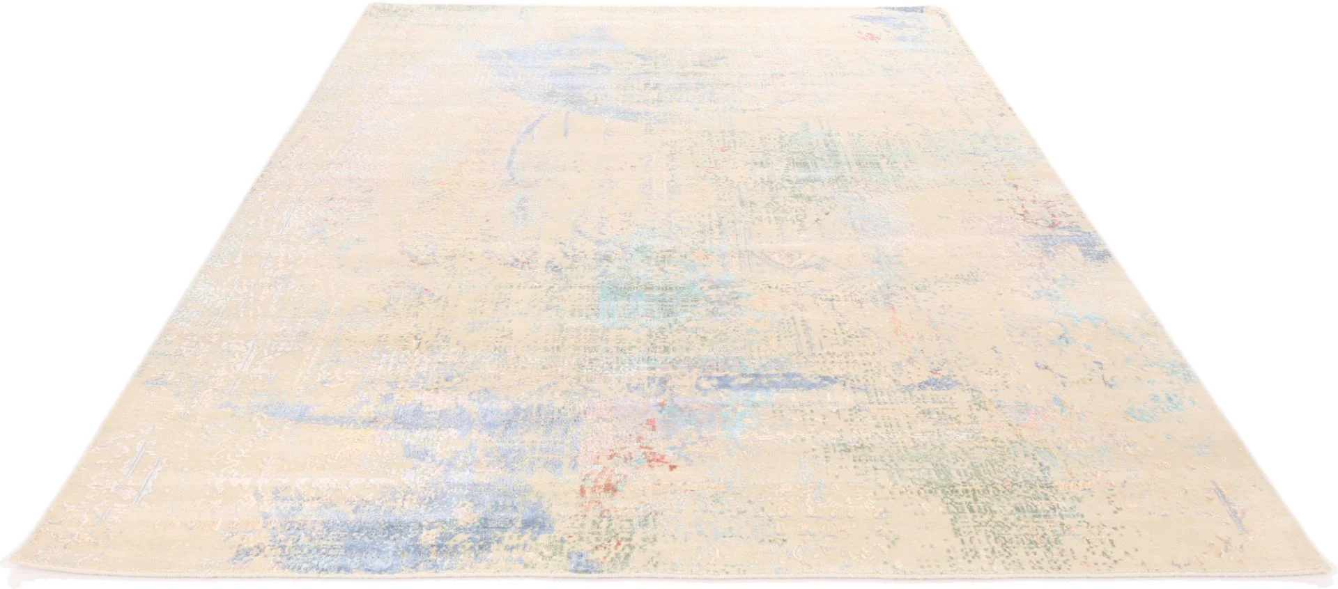 Hand-Knotted Wool & Silk Indian Rug, 305 × 245 cm