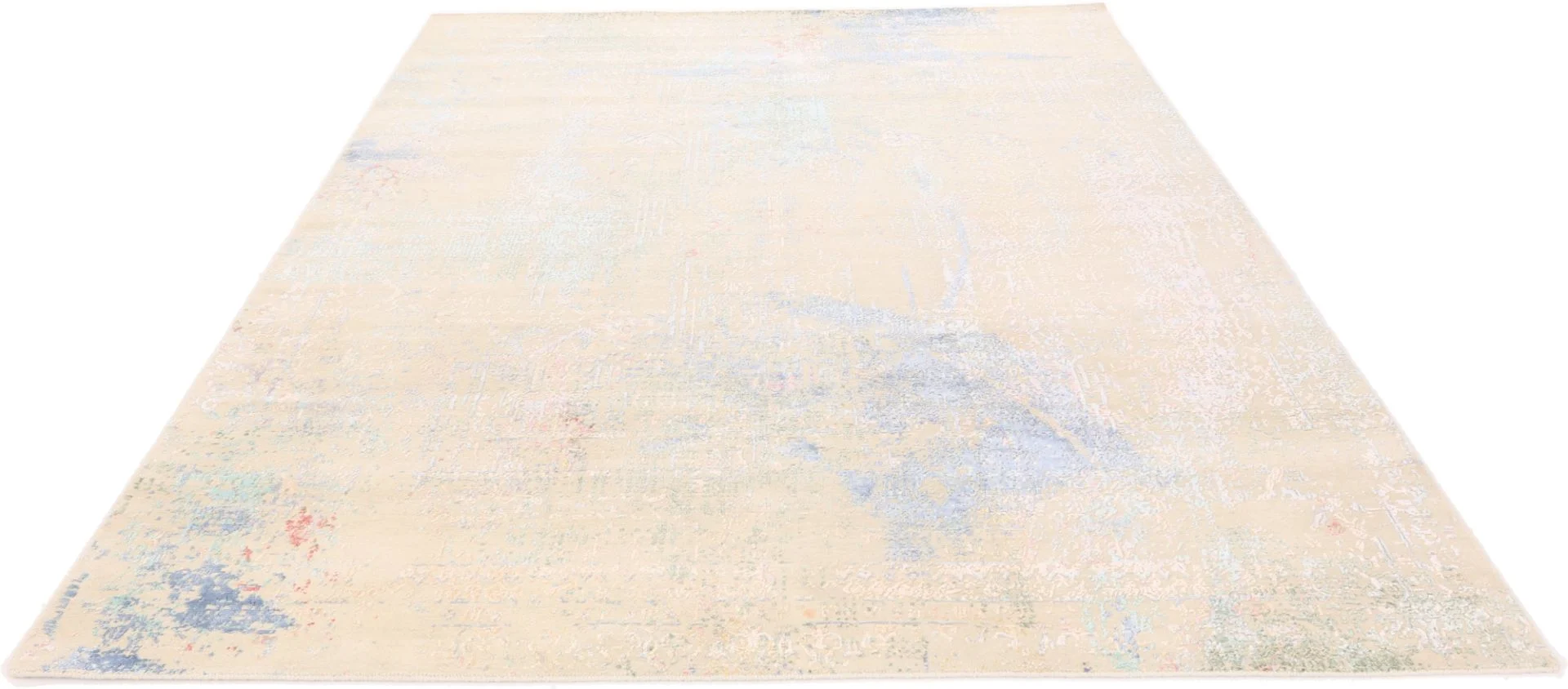 Hand-Knotted Wool & Silk Indian Rug, 305 × 245 cm