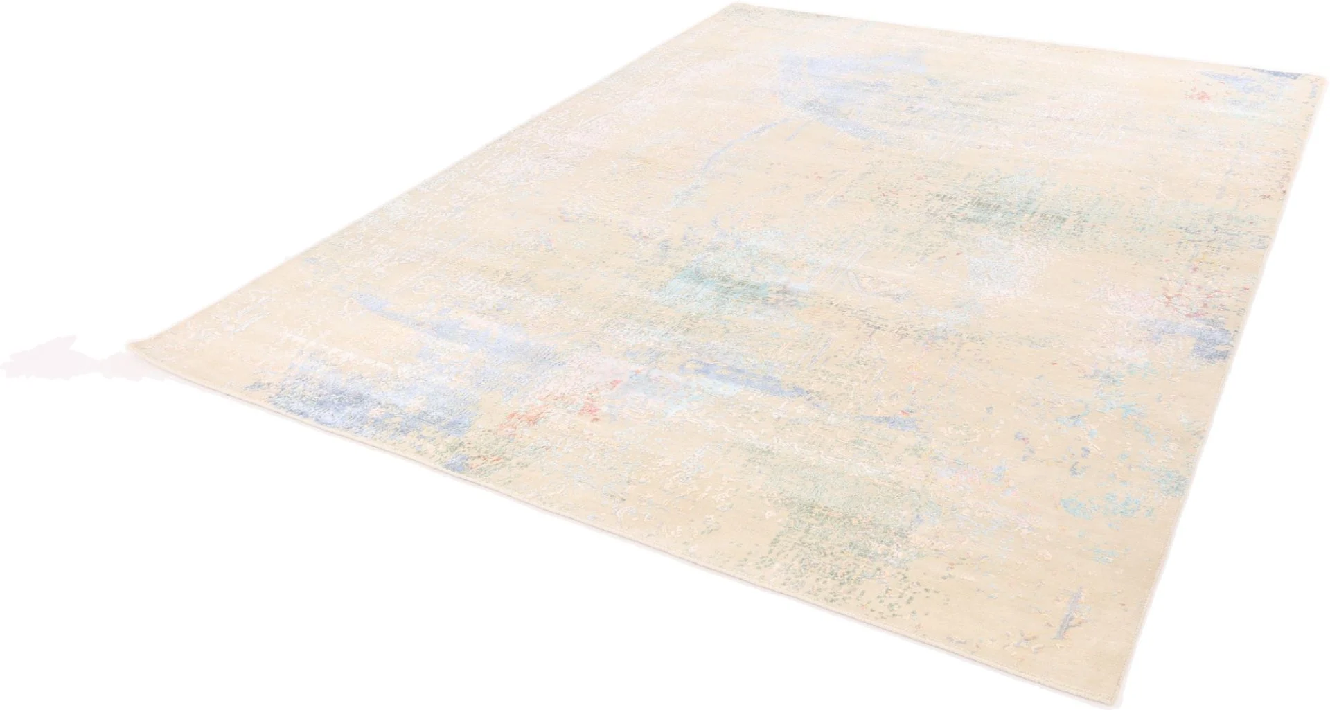 Hand-Knotted Wool & Silk Indian Rug, 305 × 245 cm