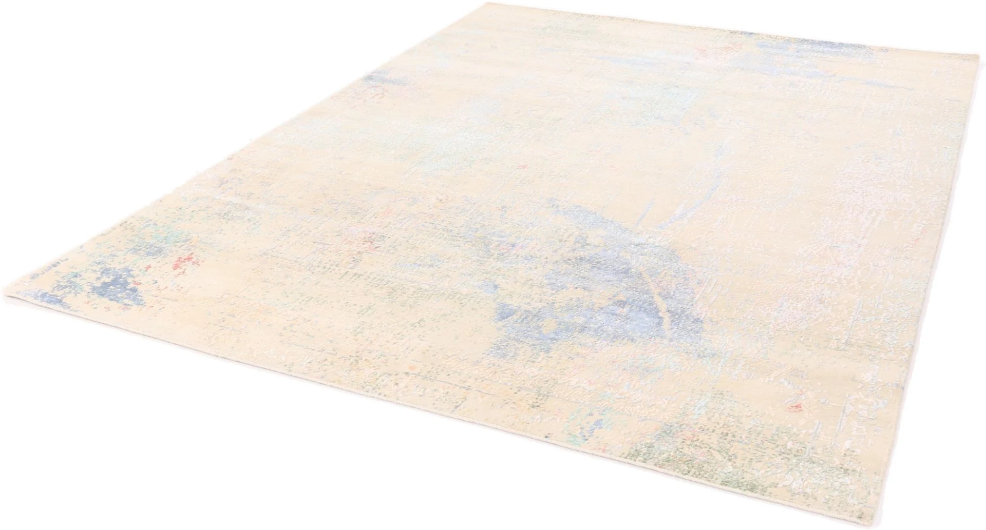 Hand-Knotted Wool & Silk Indian Rug, 305 × 245 cm