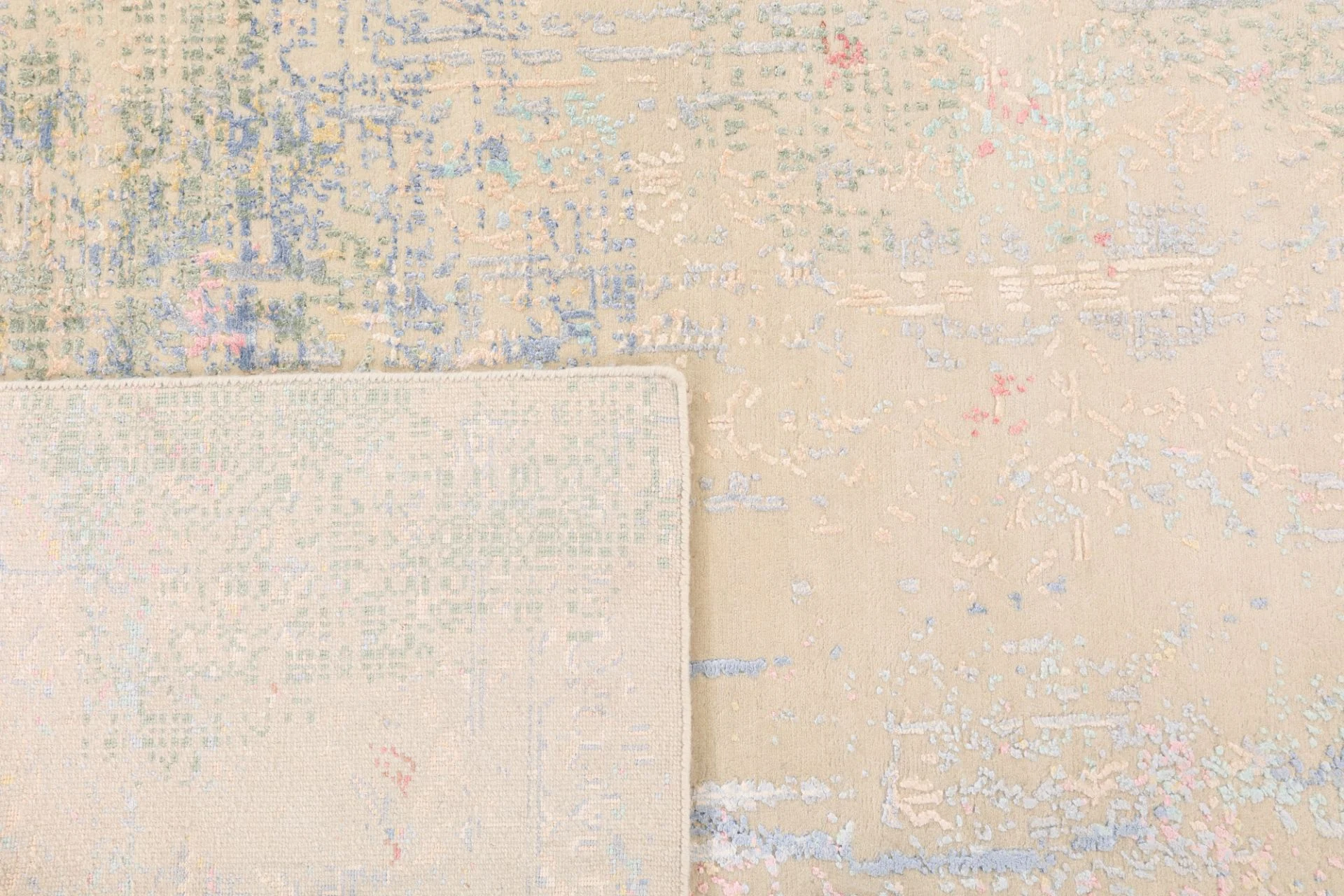 Hand-Knotted Wool & Silk Indian Rug, 305 × 245 cm
