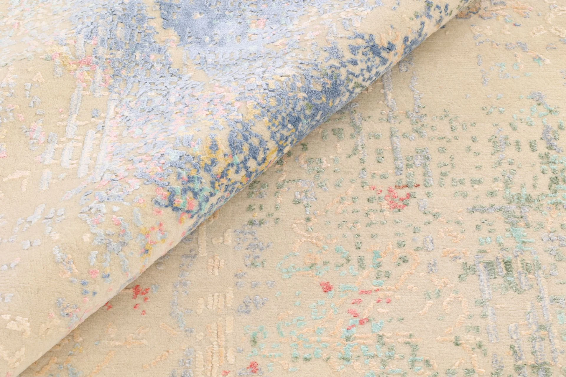 Hand-Knotted Wool & Silk Indian Rug, 305 × 245 cm