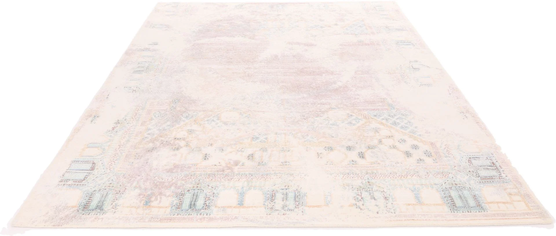 Hand-Knotted Wool & Silk Indian Rug, 306 × 251 cm