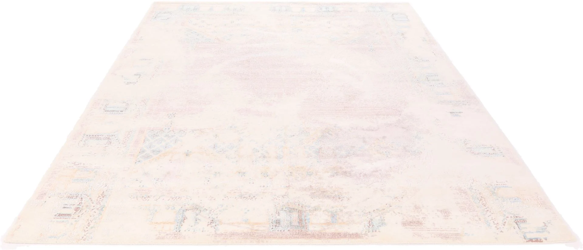 Hand-Knotted Wool & Silk Indian Rug, 306 × 251 cm