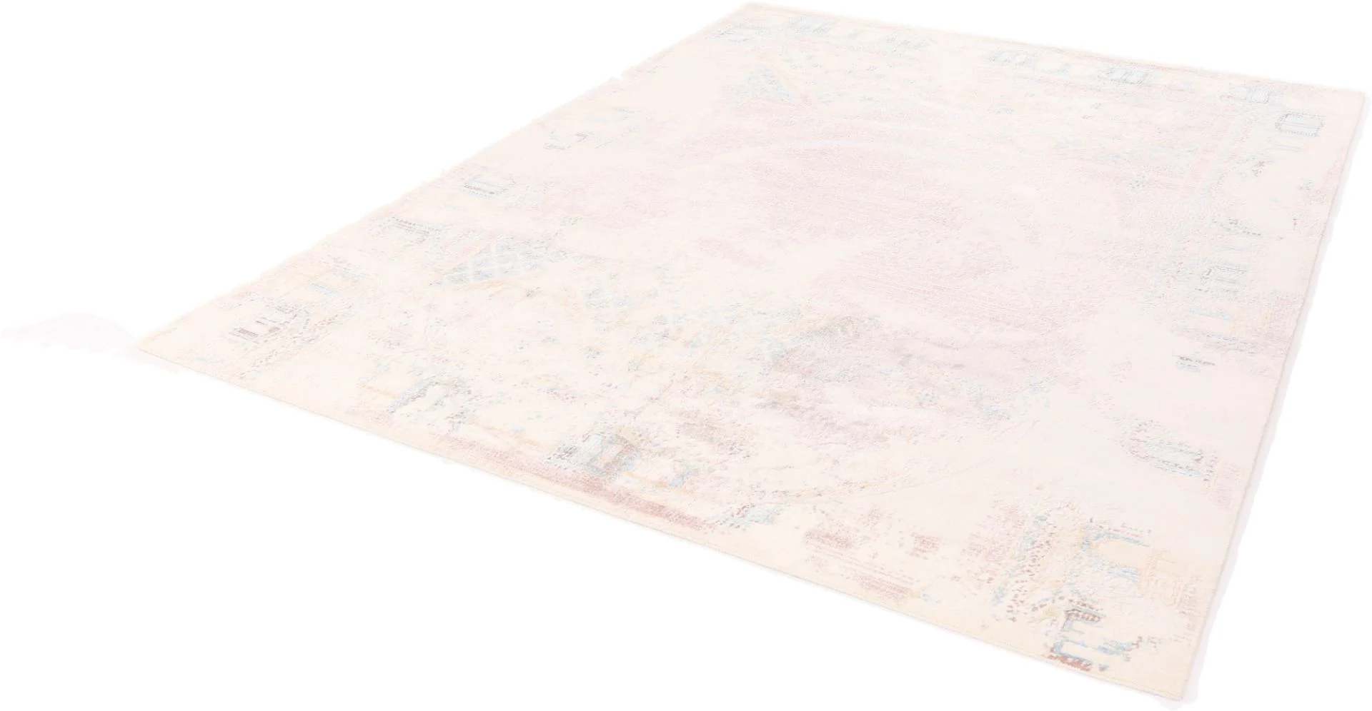 Hand-Knotted Wool & Silk Indian Rug, 306 × 251 cm